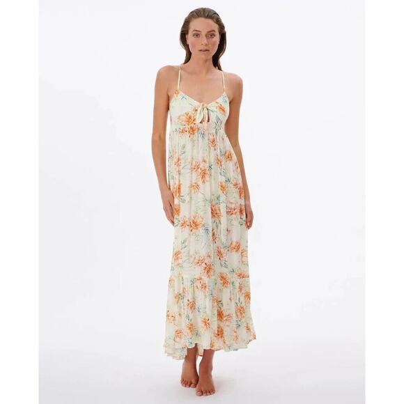 Rip Curl NWT Ivory Floral Print Sol Seeker Maxi Dress Size S - Picture 1 of 6